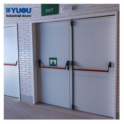 Hotel Double Leaf Fire Rated Steel Door 3mm hinges Finished 1.5mm Frame