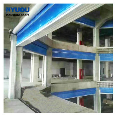 Folding Fire Rated Rolling Door Inorganic Fabric Double Curtain DC24V