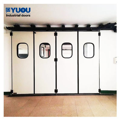 25m Width Industrial Sliding Folding Doors 9m Height Insulated Accordion Doors 380V