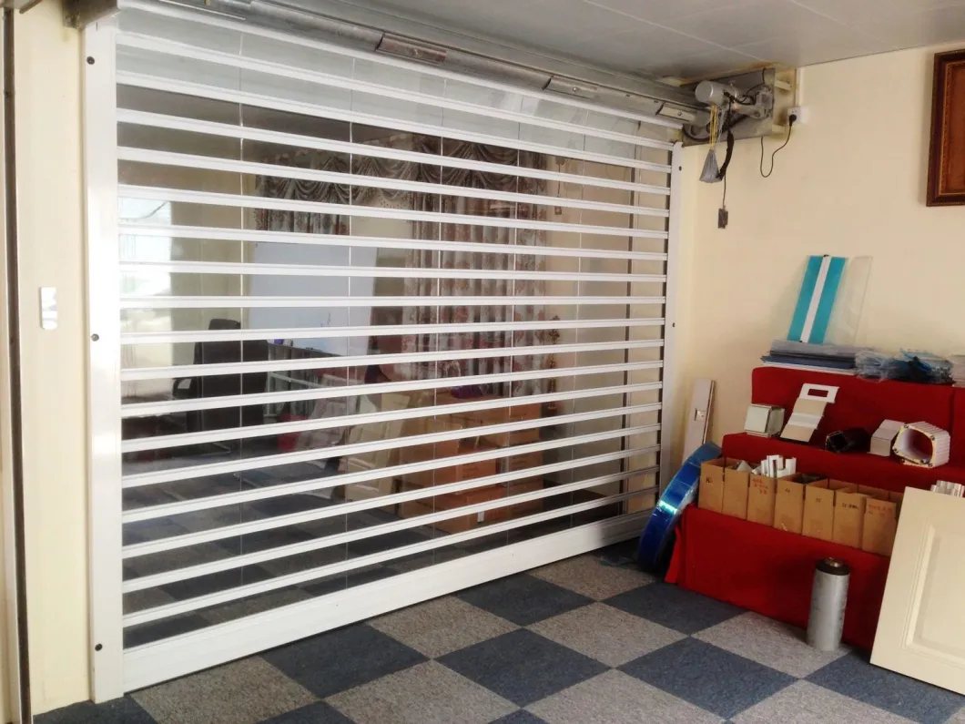 Sistema cristalino del PLC de la PC comercial de la puerta del obturador del policarbonato del rodillo de la visión clara 0