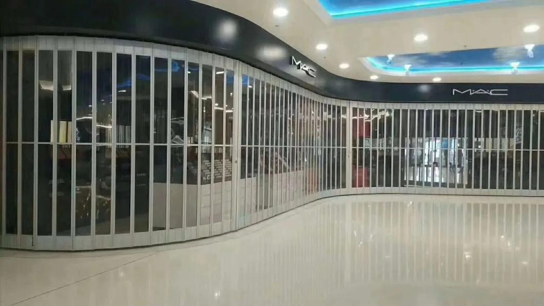 Cristal claro de los obturadores transparentes del rodillo de la PC de la puerta del balanceo del policarbonato del centro comercial 0